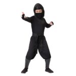 Crni nindža 13273 – dečiji kostim sa maskom i pojasom – prikaz kostima