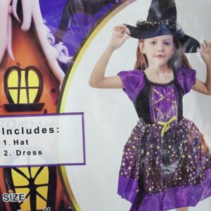 Ljubičasta veštica kostim – haljina i šešir za maskenbal – prikaz kostima