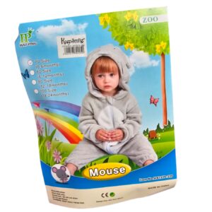 Miš kostim HY1379-225 – sivi kombinezon za male junake – prikaz kostima