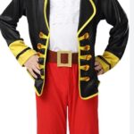 Piratski kostim za decu – crna jakna i crvene pantalone – prikaz kostima
