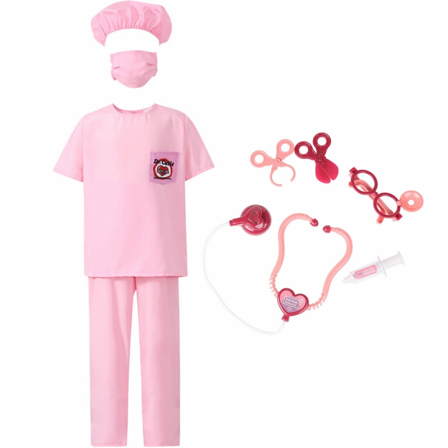 Roze doktorka kostim – dečiji medicinski komplet bez mantila – dodatni prikaz 2