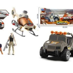 Fiery Battle set vojnog džipa i helikoptera sa figurama – fotografija 1