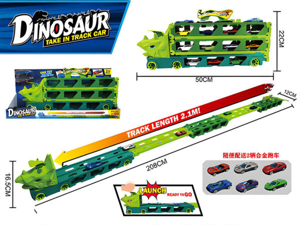 Dino transporter sa autićima i stazom – fotografija 1