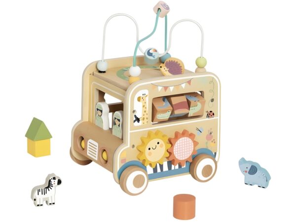 Tooky Toy drveno vozilo sa aktivnostima i životinjama – fotografija 1