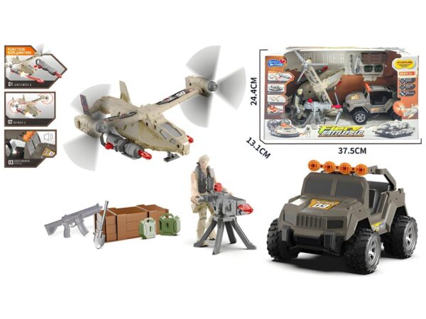 Fiery Battle set džipa i transportnog helikoptera – fotografija 1