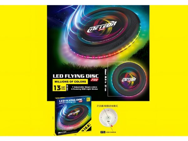 Leteći disk sa LED osvetljenjem i USB punjenjem – fotografija 1