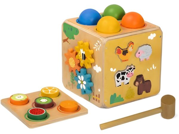 Tooky Toy drvena kocka sa aktivnostima Farma – fotografija 1