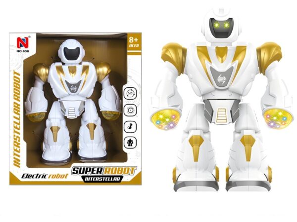 Belo-zlatni robot Super Robot sa svetlom i muzikom – fotografija 1
