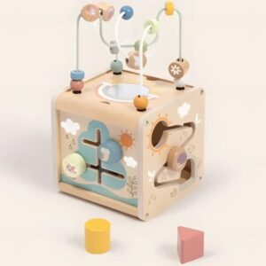 Tooky Toy drvena kocka sa lavirintom i aktivnostima TP382 – fotografija 1