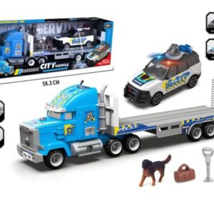 City policijski transporter sa automobilom, figurom i psom – fotografija 1