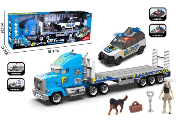 City policijski transporter sa automobilom, figurom i psom – fotografija 1